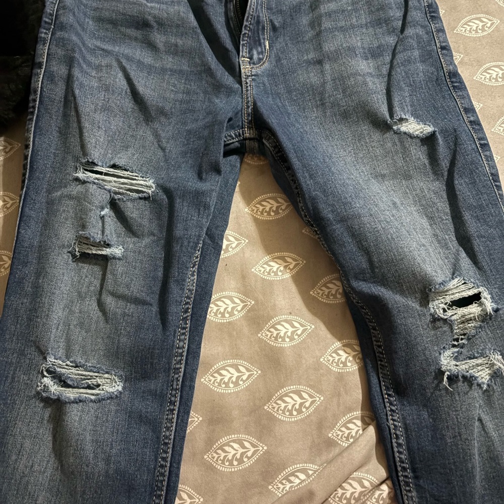 Hollister Women's Skinny Jeans - Distressed Blue